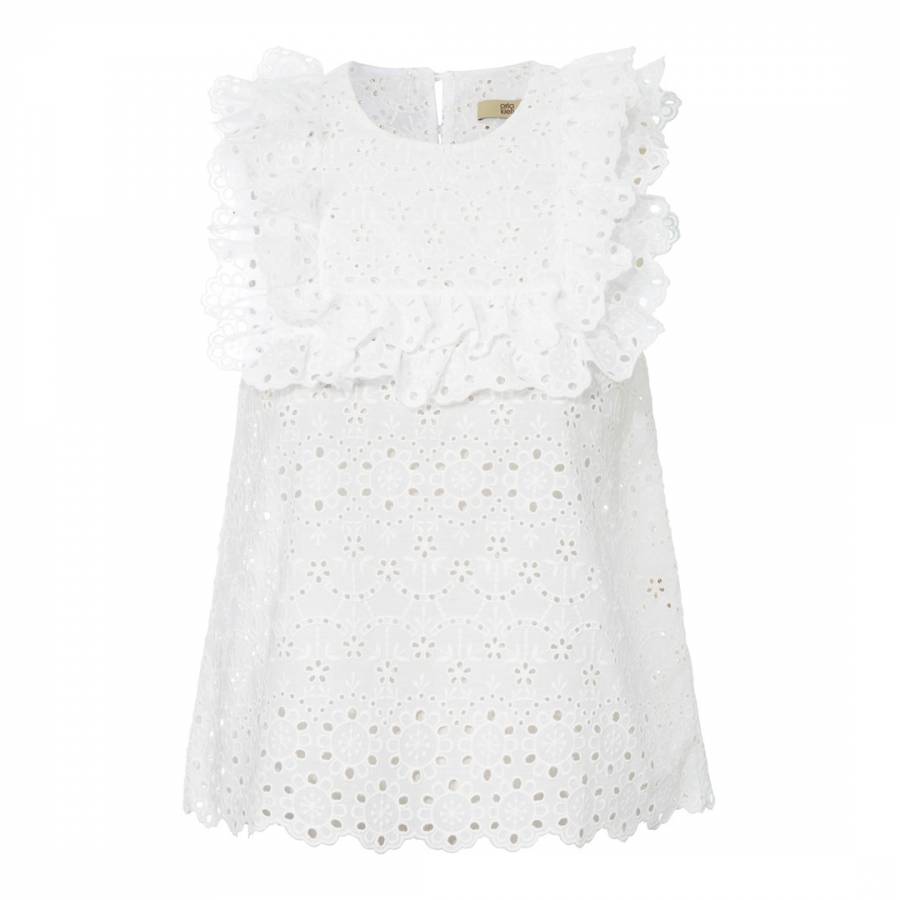 White Embroidery Anglaise Sleeveless Top - BrandAlley