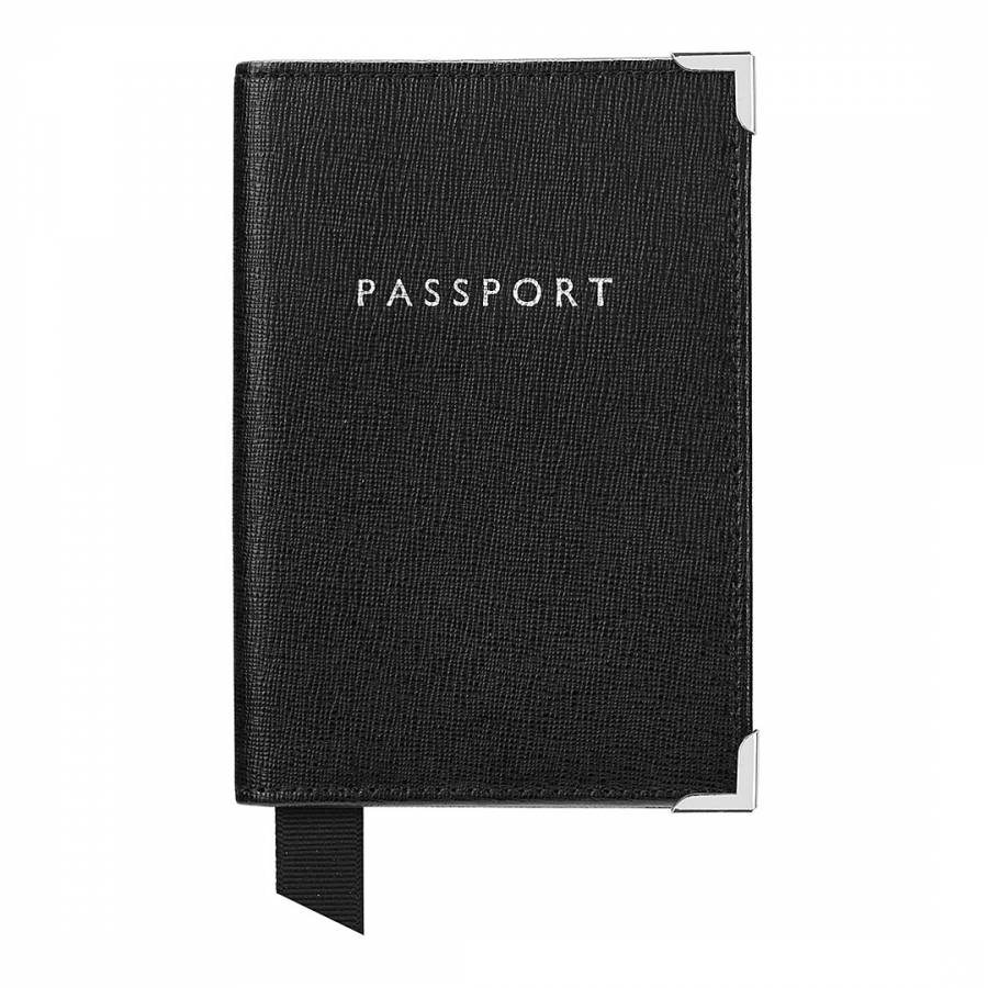 Black Suede Plain Passport Cover - BrandAlley