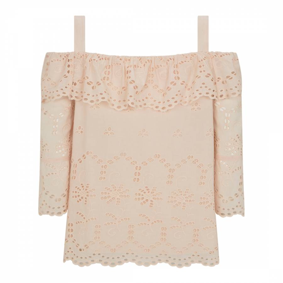 Blush Broderie Anglaise Top - BrandAlley