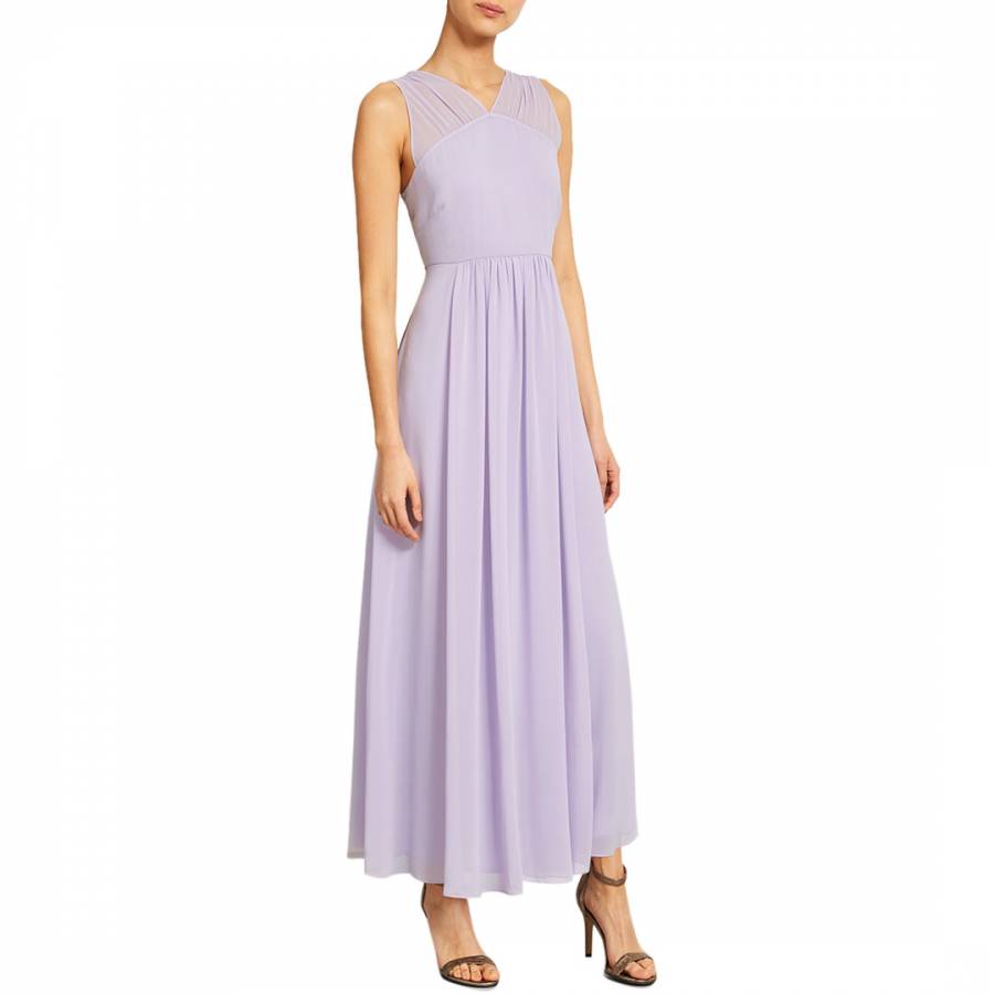 Lilac Gathered Maxi Dress - BrandAlley