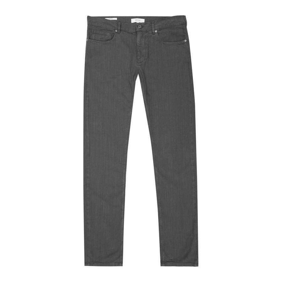 Charcoal Fugee Stretch Cotton Jeans - BrandAlley