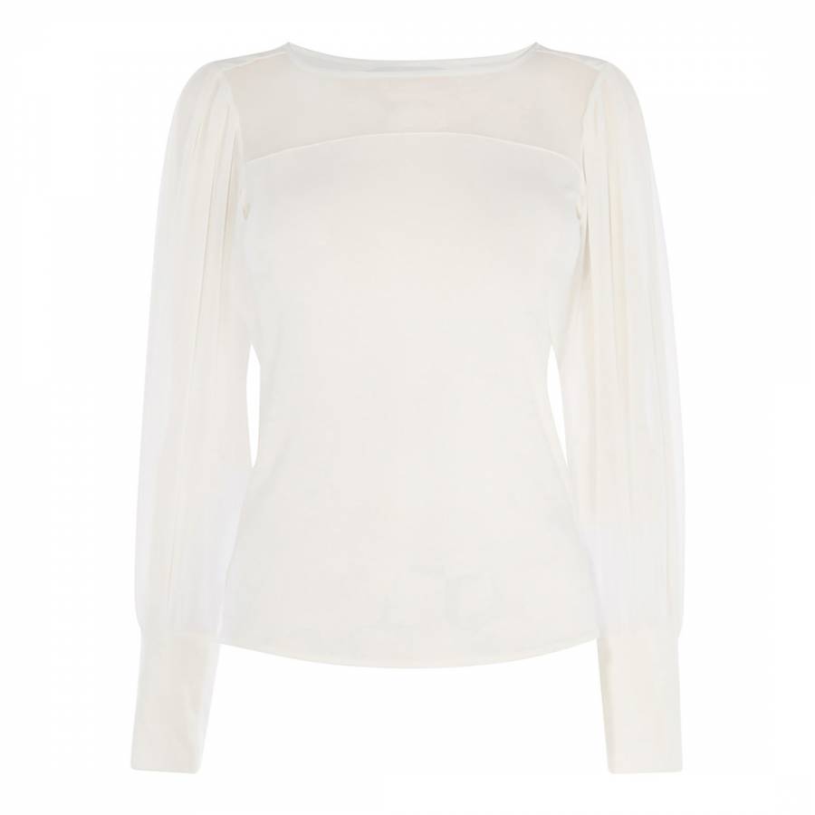 Ivory Relaxed Chiffon Blouse - BrandAlley