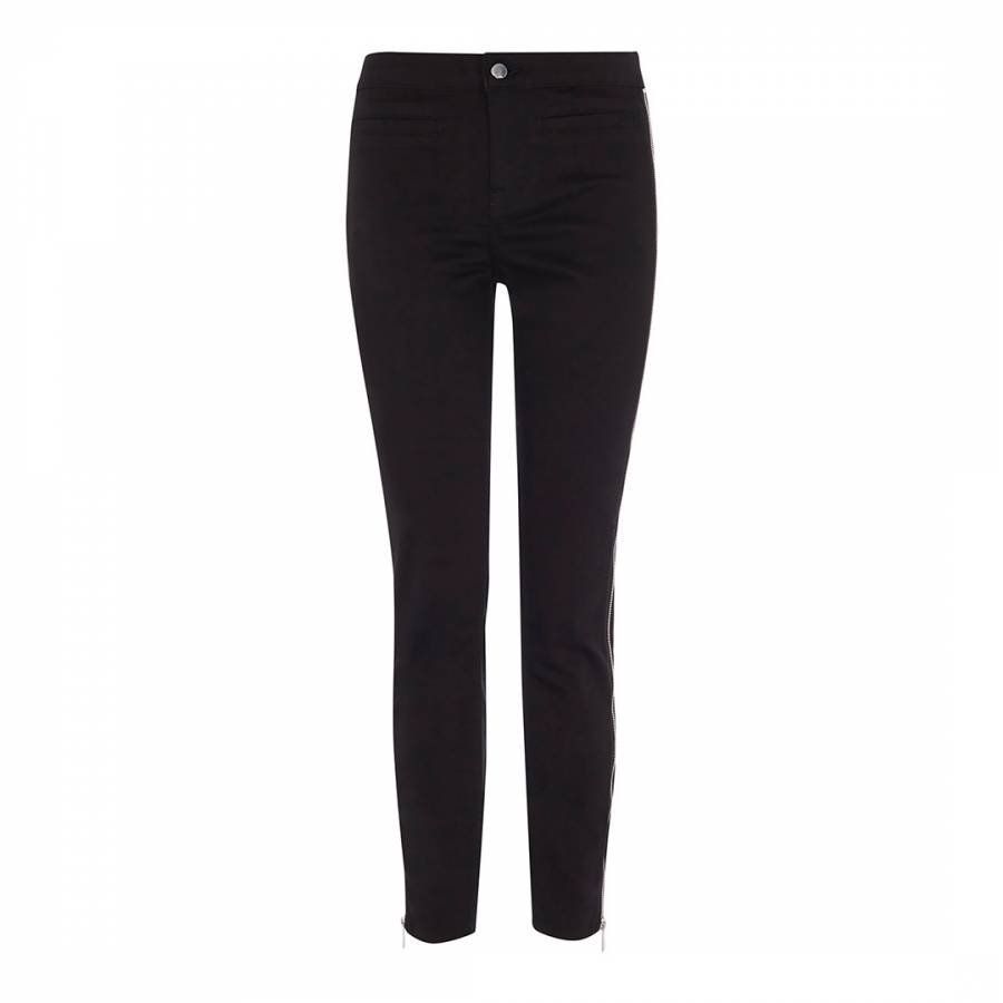Black Side Zip Cotton Stretch Skinny Jeans - BrandAlley