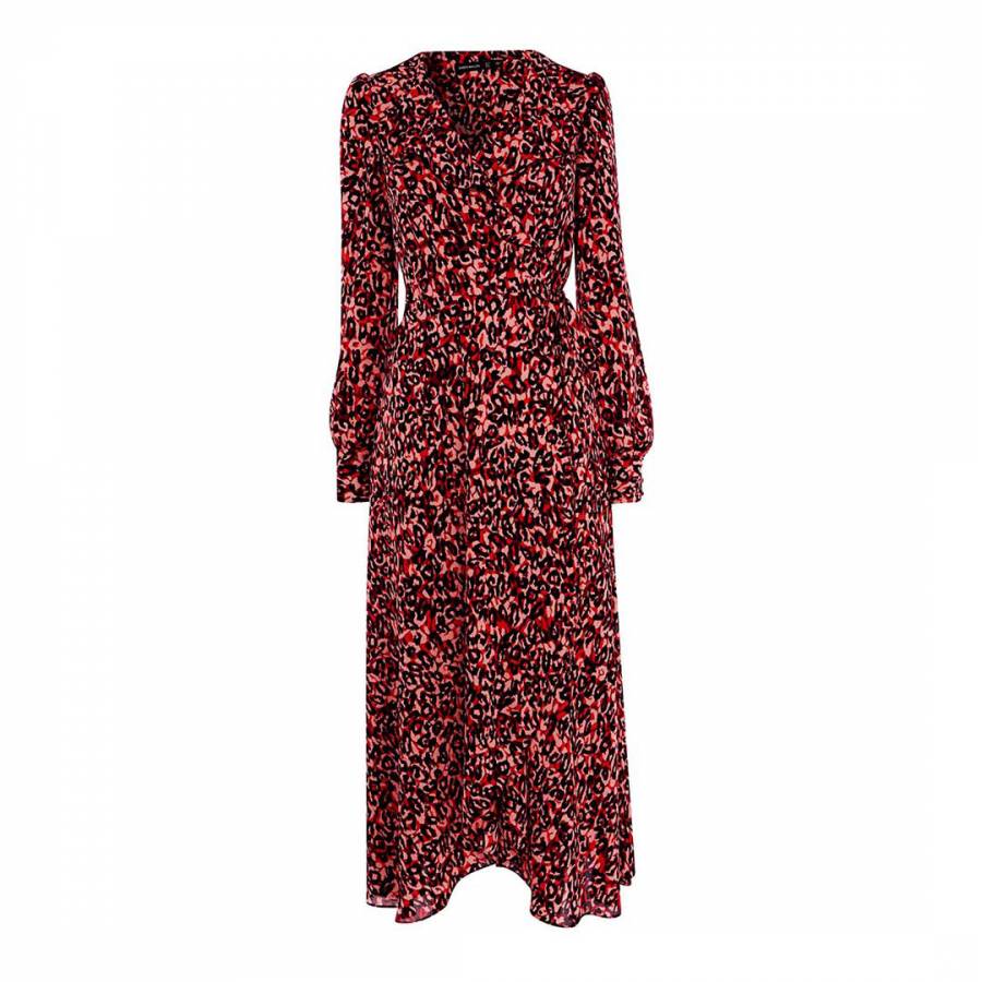 karen millen red leopard maxi dress