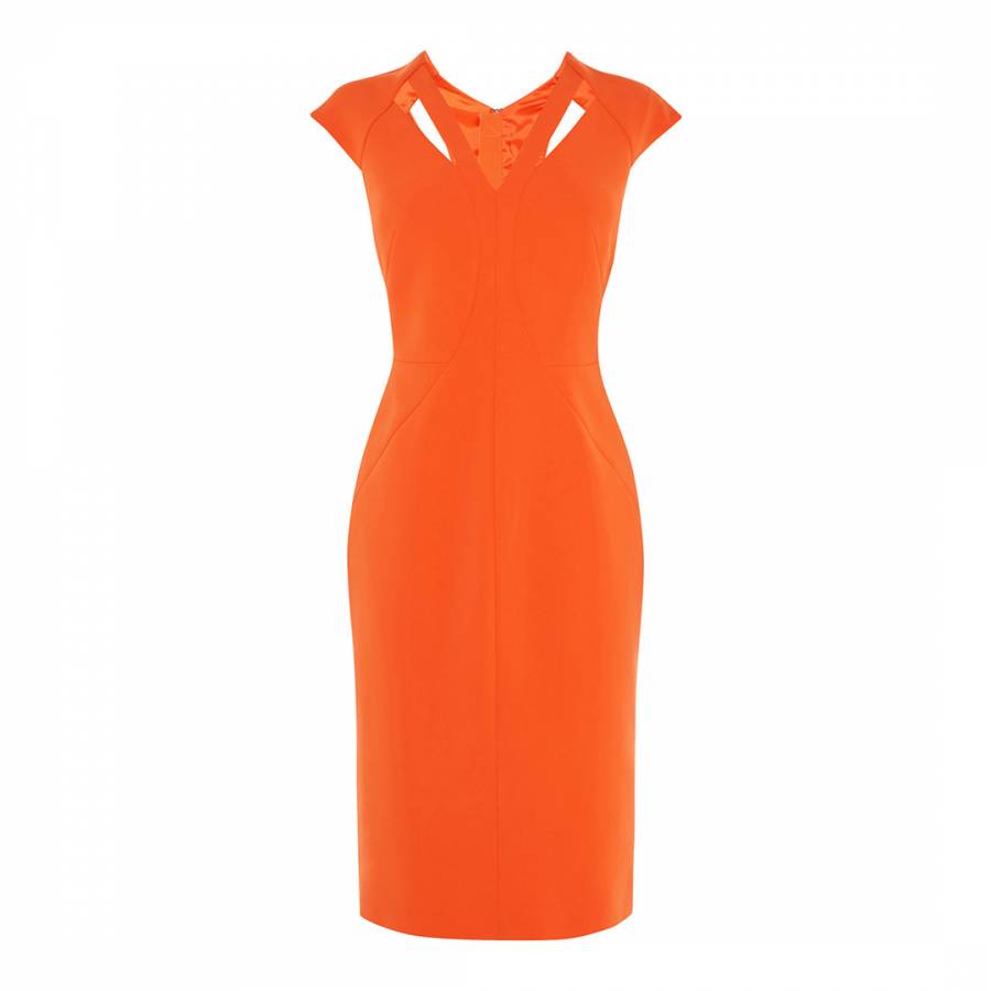 Orange Cut Out Contour Dress - BrandAlley