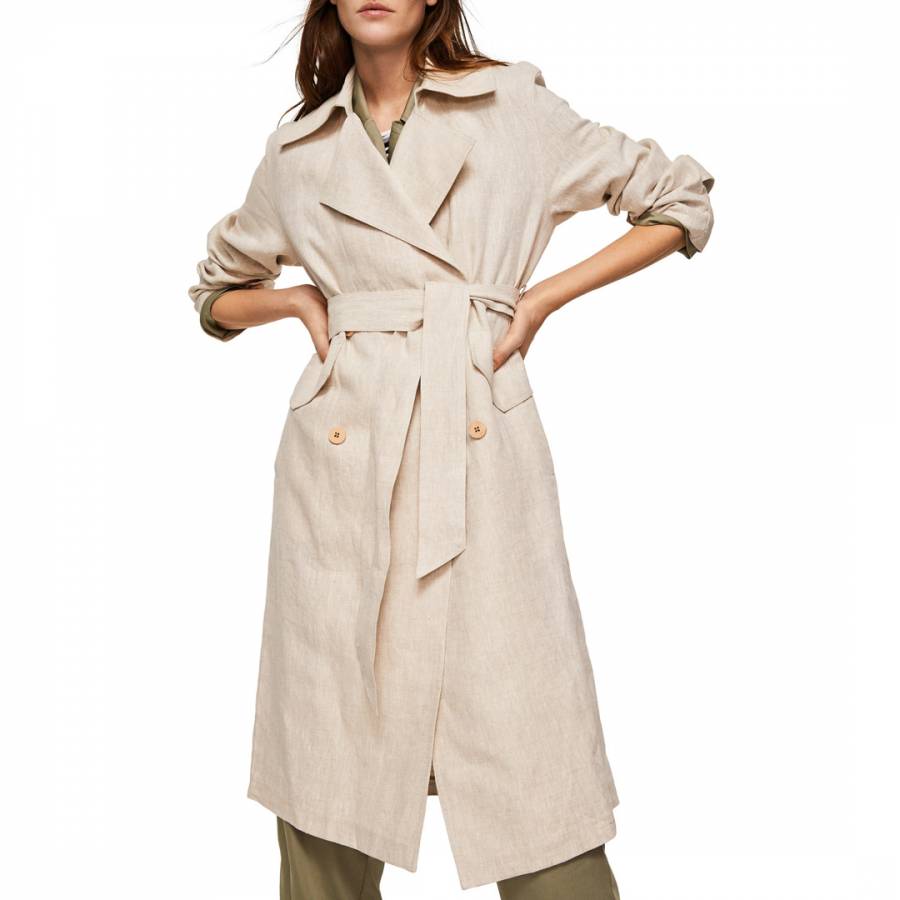 Natural Linen trench - BrandAlley