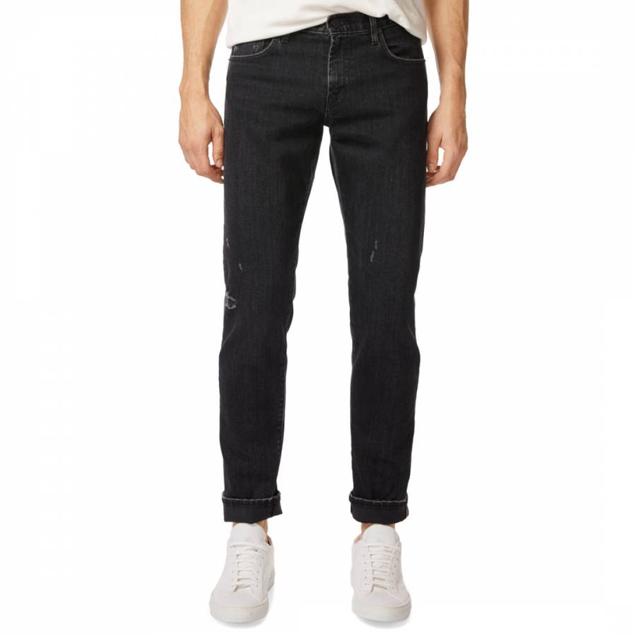 Navy Tyler Tapered Stretch Jeans - BrandAlley