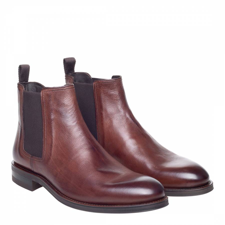 Brown Piccadilly Leather Chelsea Boots - BrandAlley