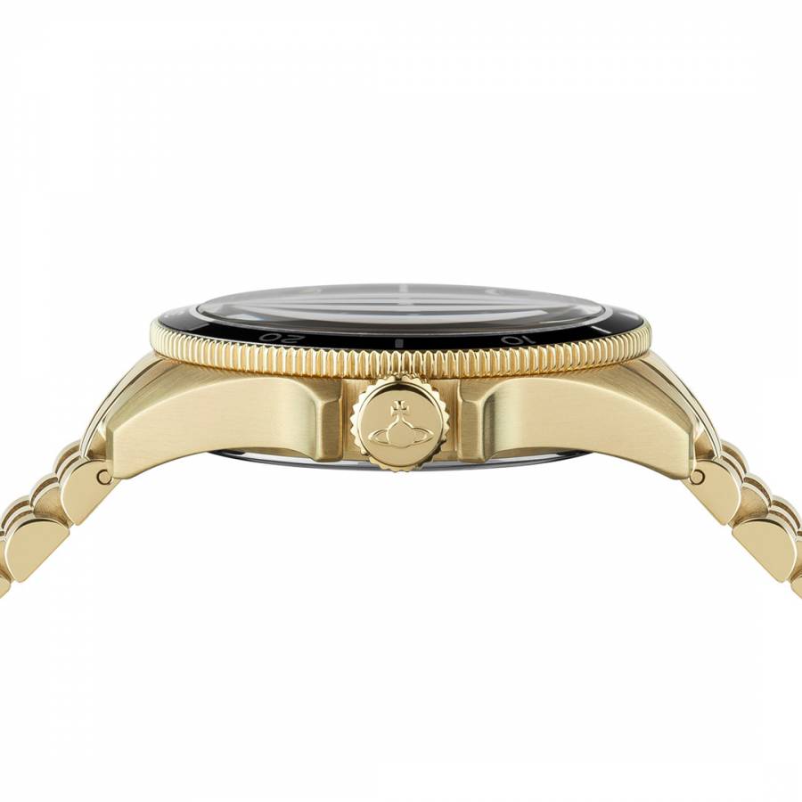 Black Dial & Gold Stainless Steel Bracelet Spitalfields Quartz Watch ...