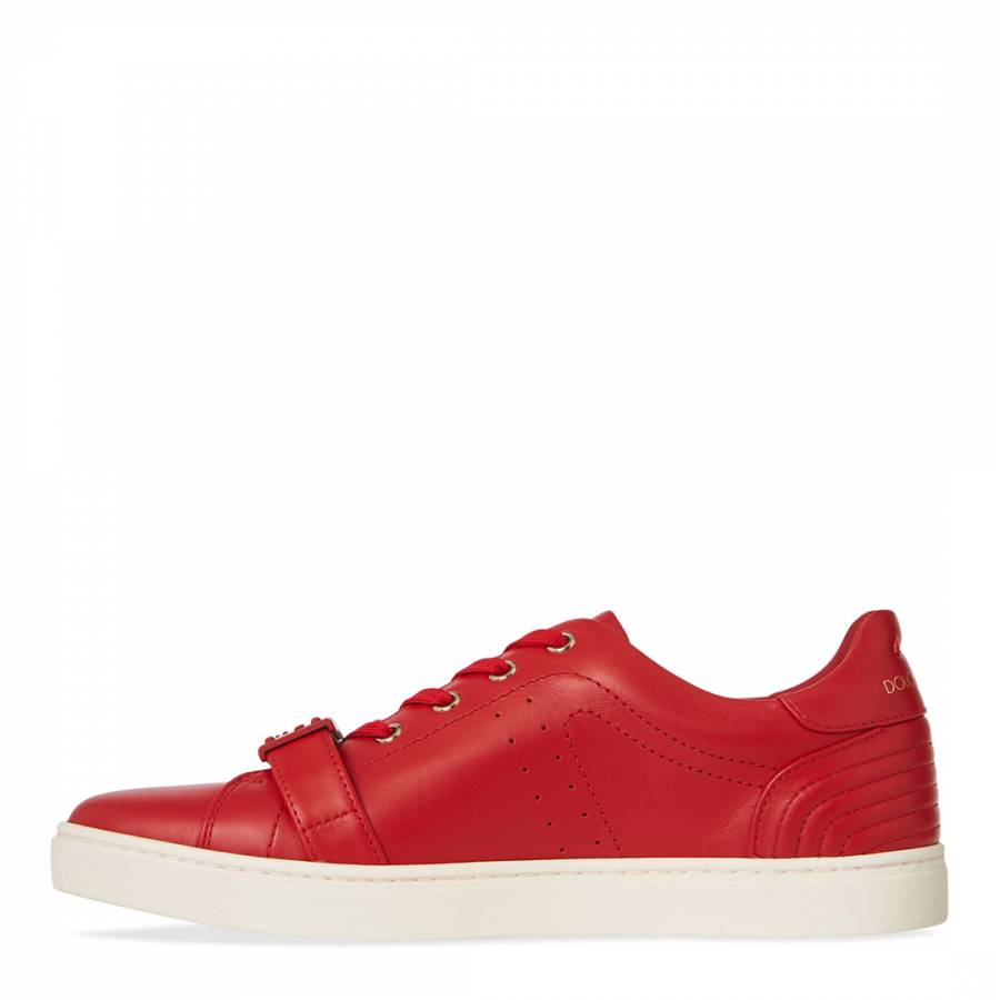 Bold Red Leather Sneakers - BrandAlley