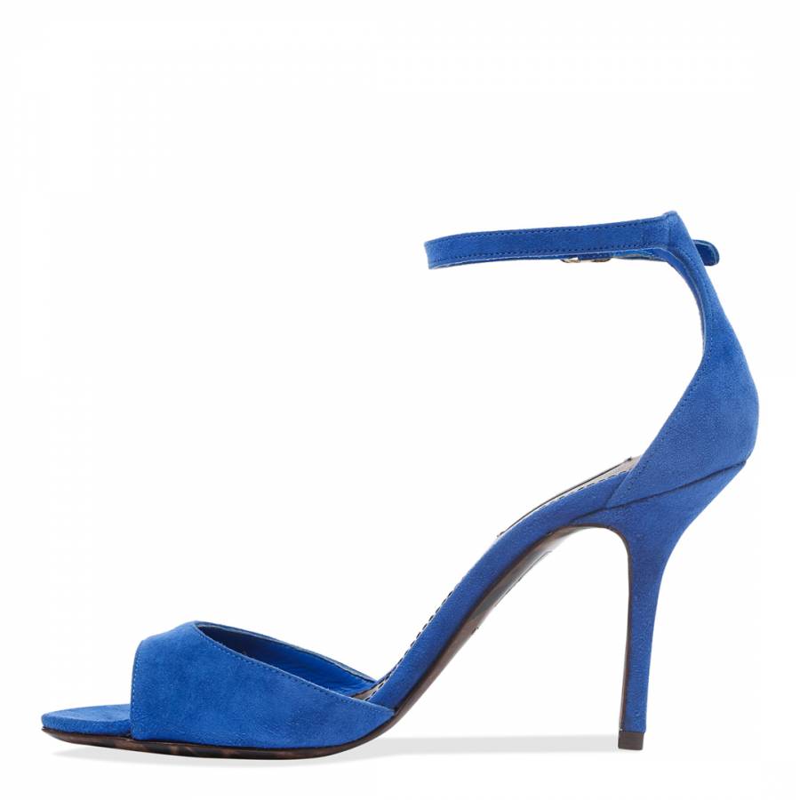 Cobalt Blue Suede Stiletto Heel Sandals - BrandAlley