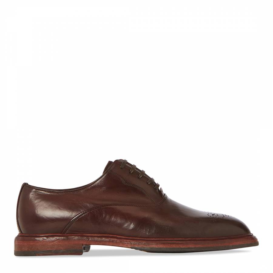 Brown Leather Vinatage Inspired Formal Shoes - BrandAlley