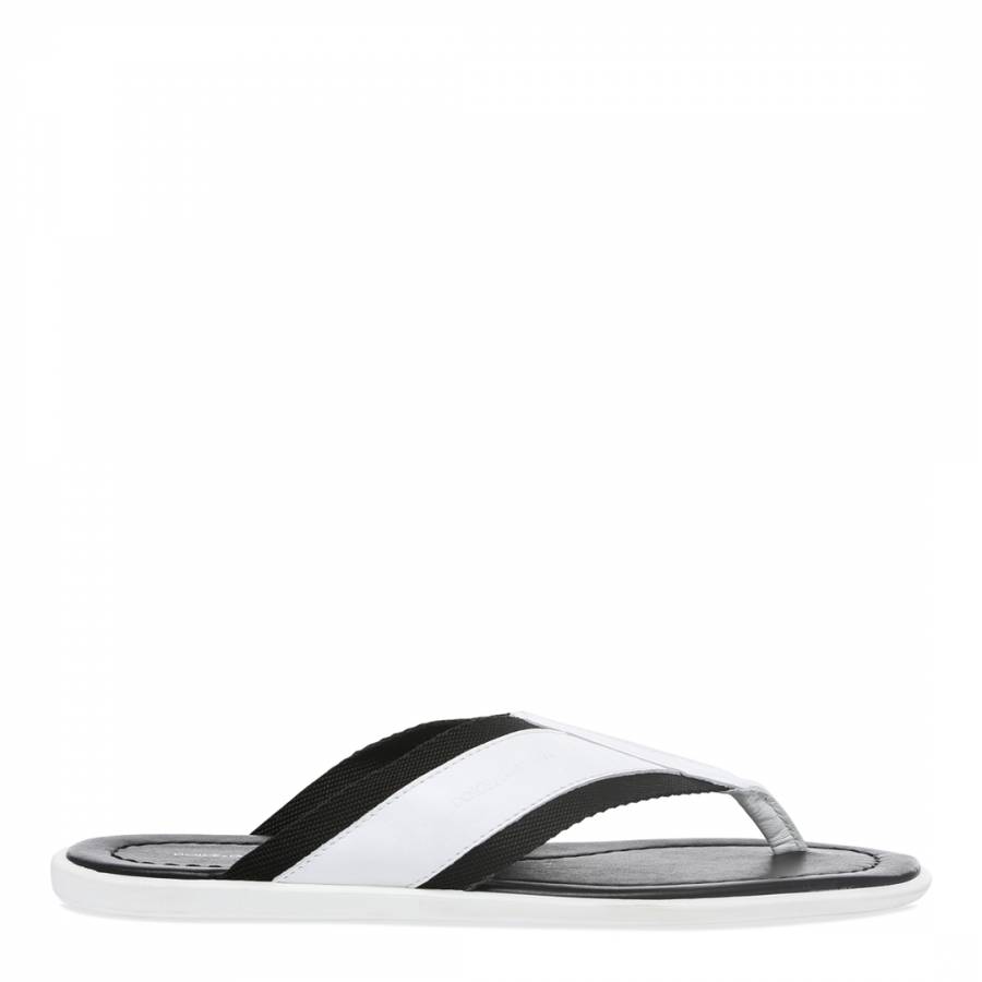 White & Black Beachwear Sandals - BrandAlley