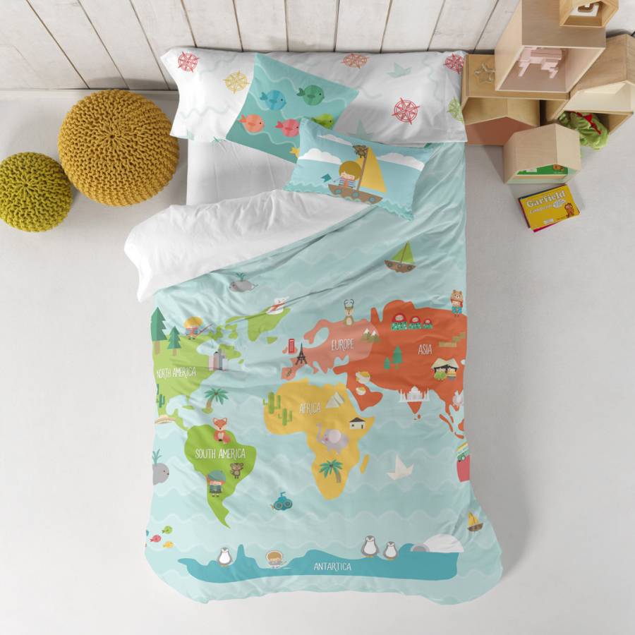 World Map Single Duvet Cover Brandalley