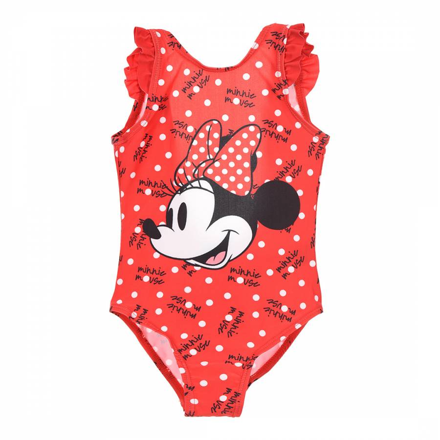 Girls Red Minnie Mouse Swimsuit - BrandAlley