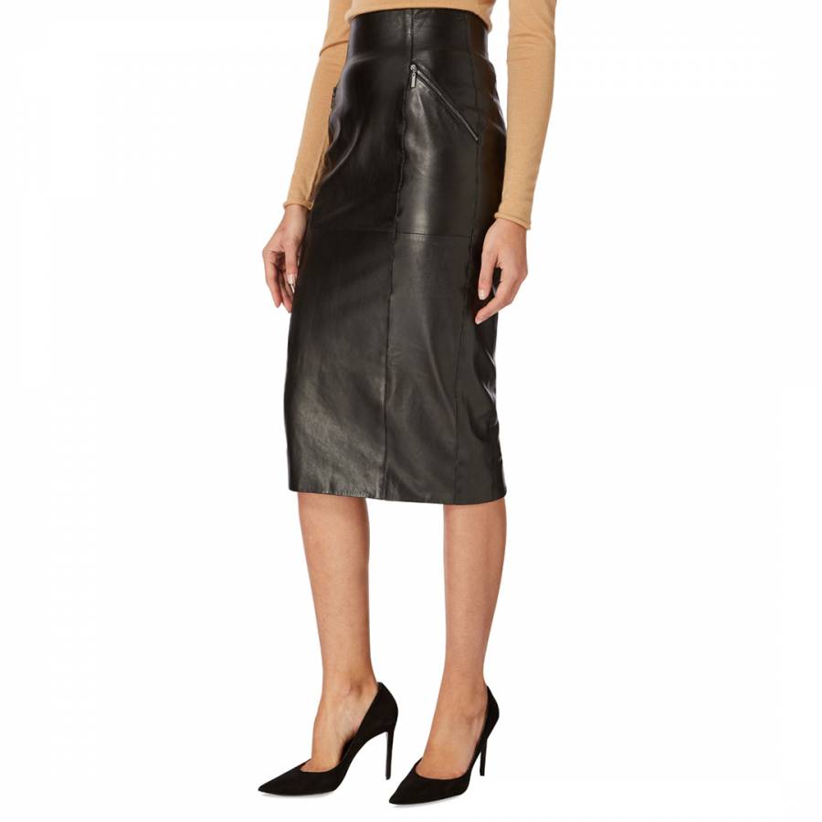Black Desert Leather Skirt - BrandAlley