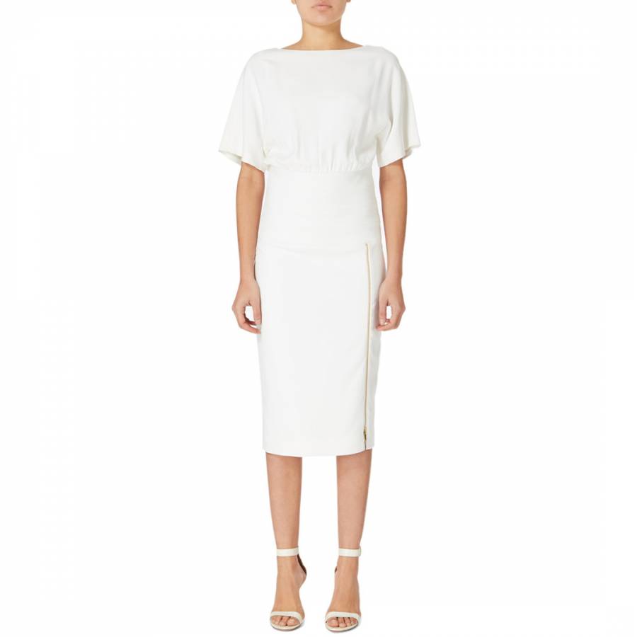 White Asayii Sculpted Dress - BrandAlley