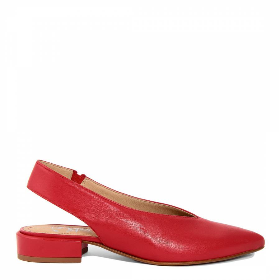 Red Leather Slingback Shoes - BrandAlley