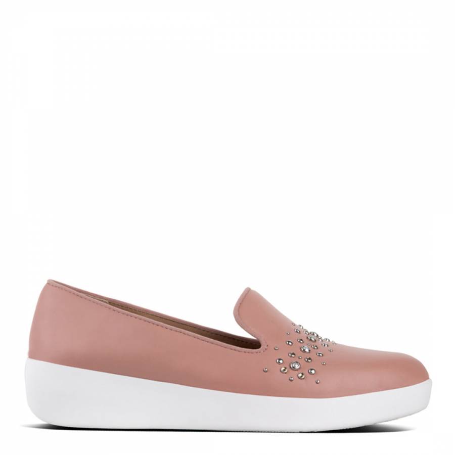 Apple Blossom Leather Audrey Pearl Stud Loafers - BrandAlley