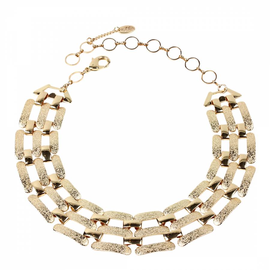 Gold Tone Collar Necklace - BrandAlley