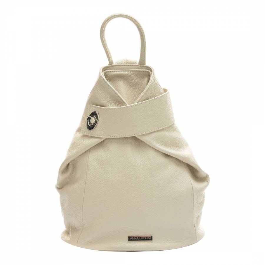 Taupe Leather Backpack - BrandAlley