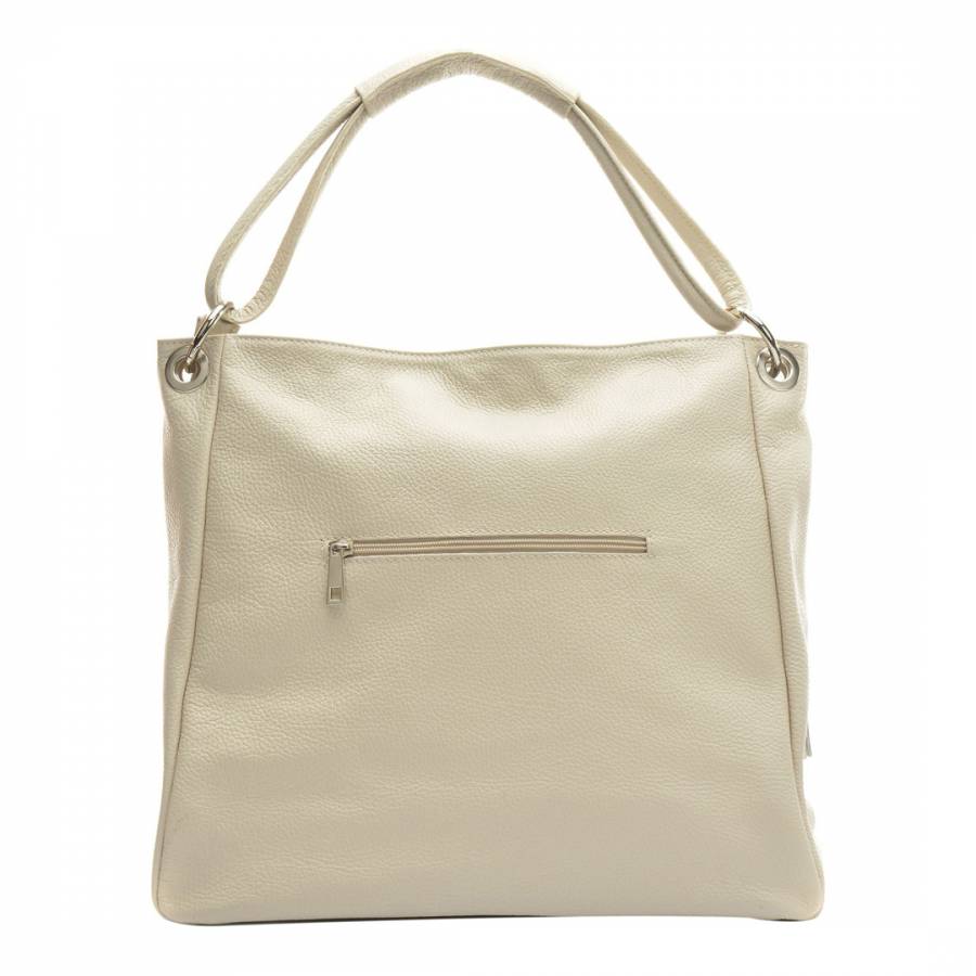 Beige Leather Tassel Single Top Handle Bag - BrandAlley