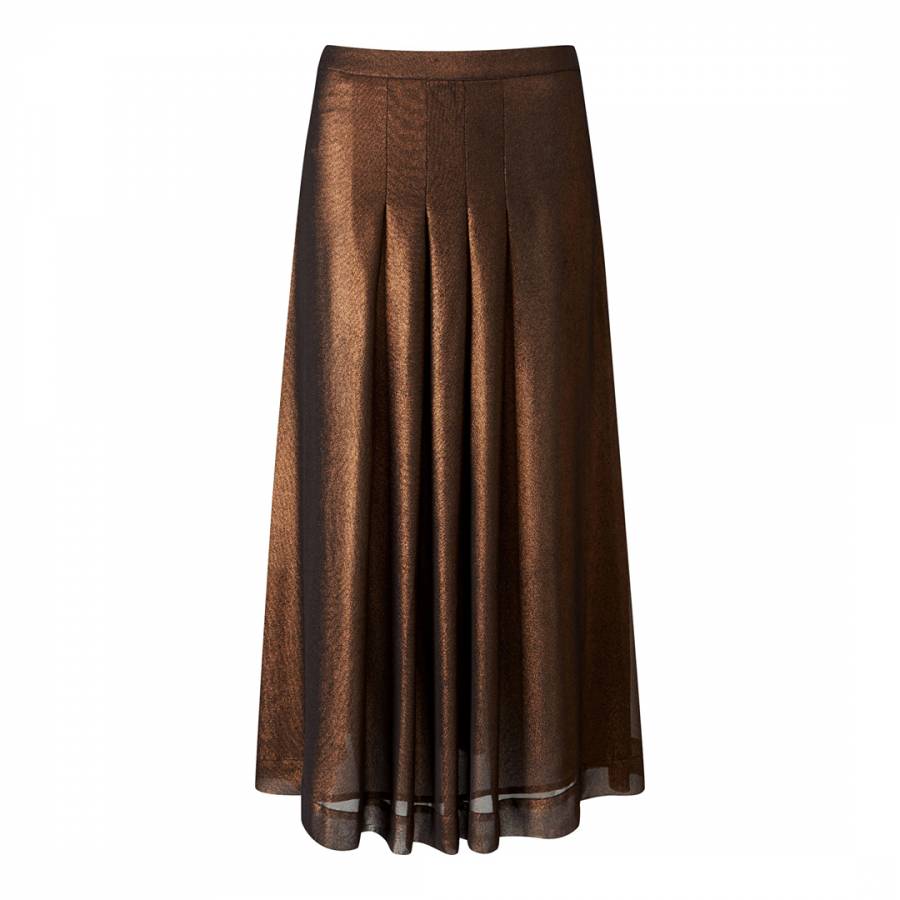 Bronze Soft Pleat Skirt - BrandAlley