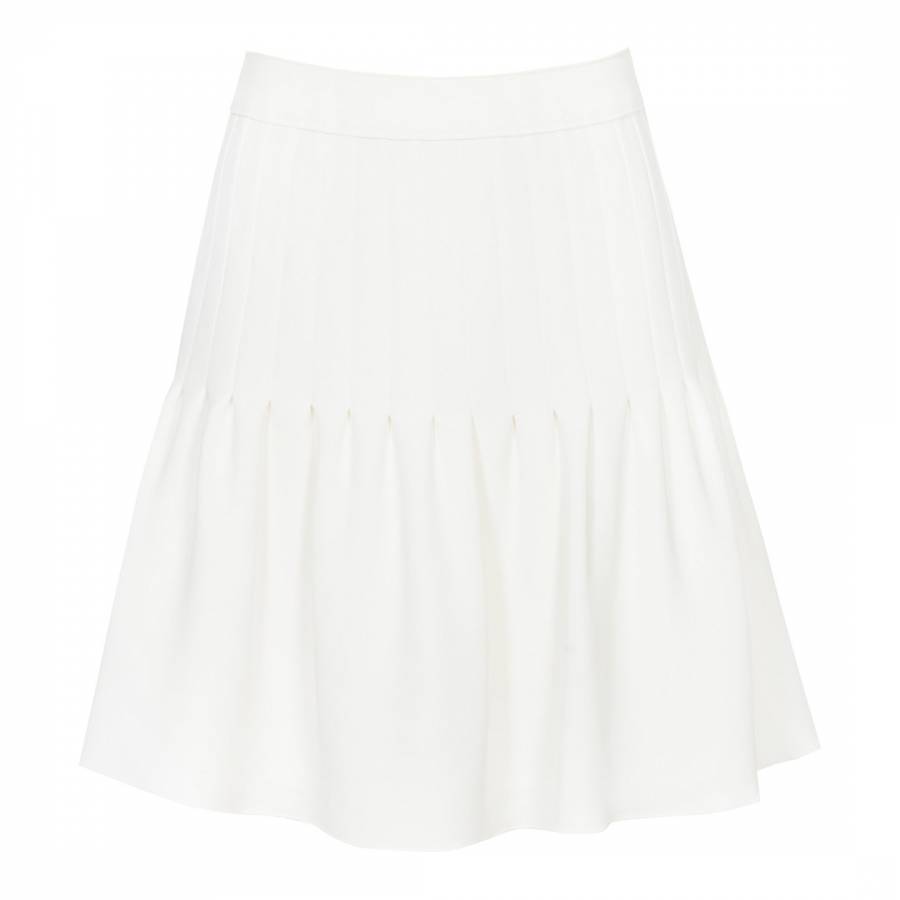 Off White Lexi Pin Tuck Skirt - BrandAlley