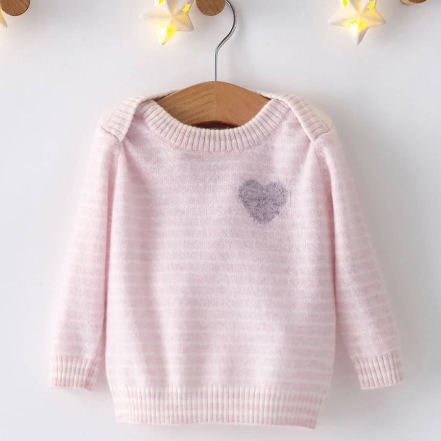 Pink/White Cashmere Baby Sweater - BrandAlley