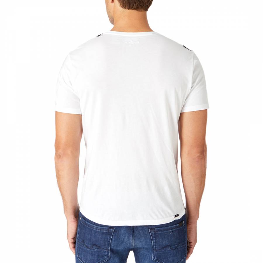 White Hand Stitched Cotton T-Shirt - BrandAlley