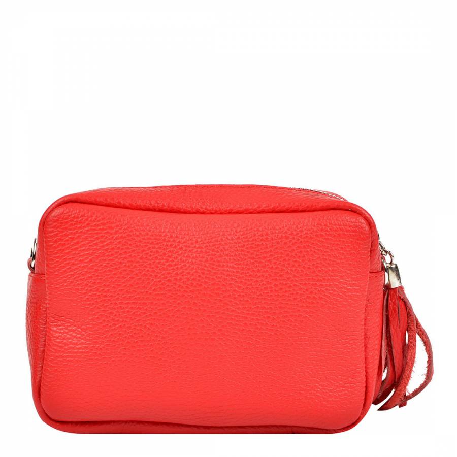 Red Leather Shoulder Bag - BrandAlley