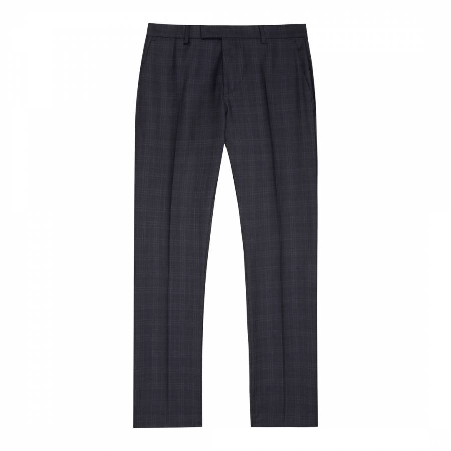 Navy Chester Modern Fit Wool Suit Trousers - BrandAlley