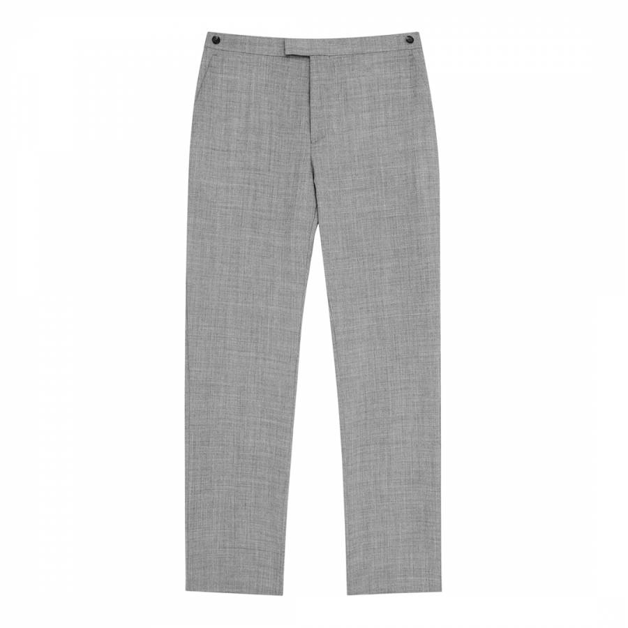 Grey Bravo Modern Wool Suit Trousers - BrandAlley