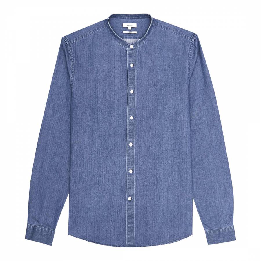 Blue Torque Denim Cotton Shirt - BrandAlley