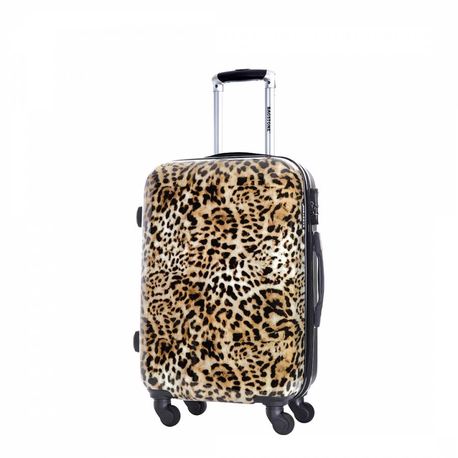 Leopard Print Bagstone Wendy 4 Wheeled Suitcase 50cm - BrandAlley