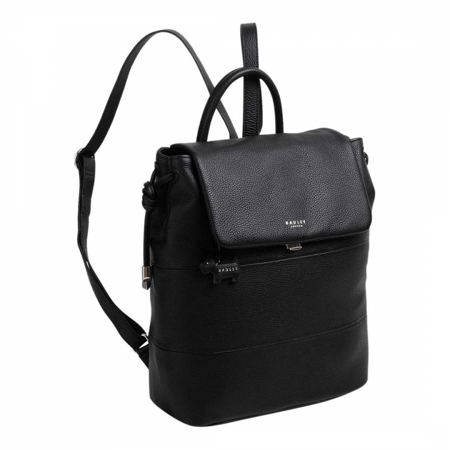 Black Large Backpack Flapover - BrandAlley