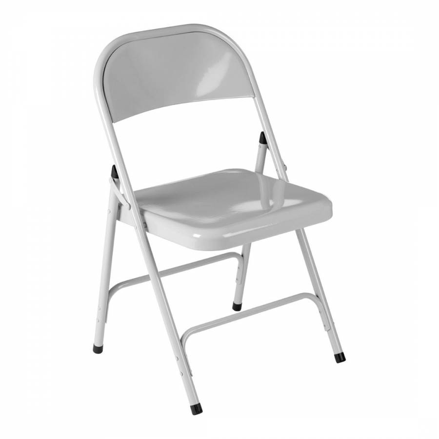 Folding Chair, Metal, White - BrandAlley