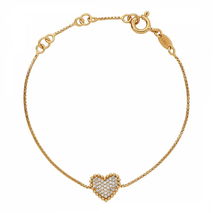 18K Yellow Gold Vermeil Pure Heart Bracelet - BrandAlley