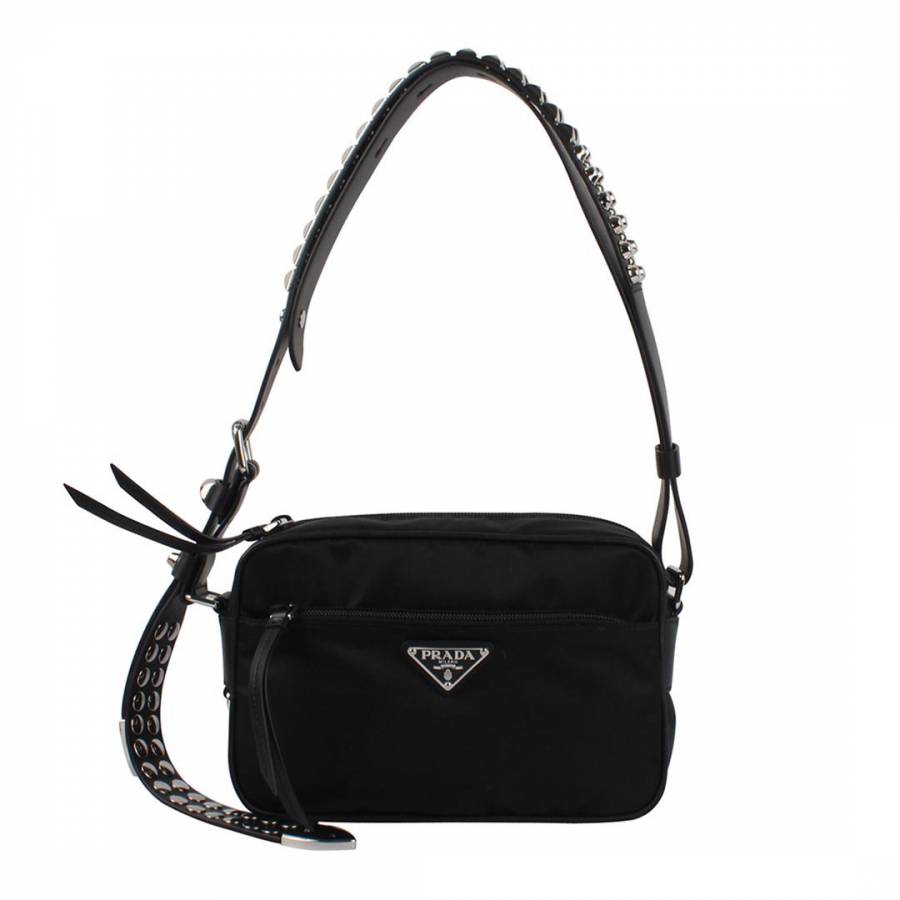 Black Prada Leather Shoulder Bag - BrandAlley