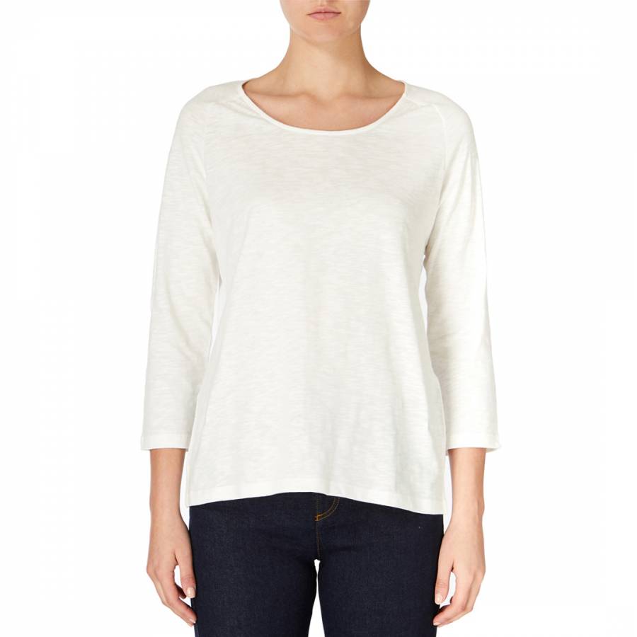 White Gathered Cotton Jersey Top - BrandAlley