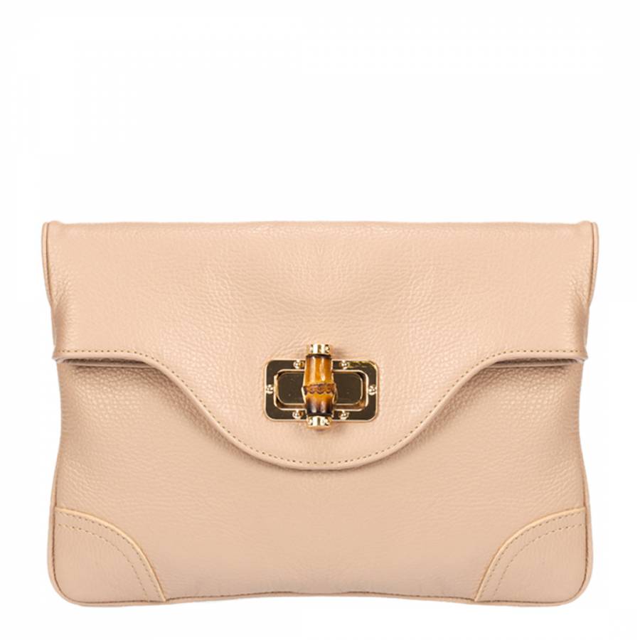 Cipria Leather Clutch Bag - BrandAlley