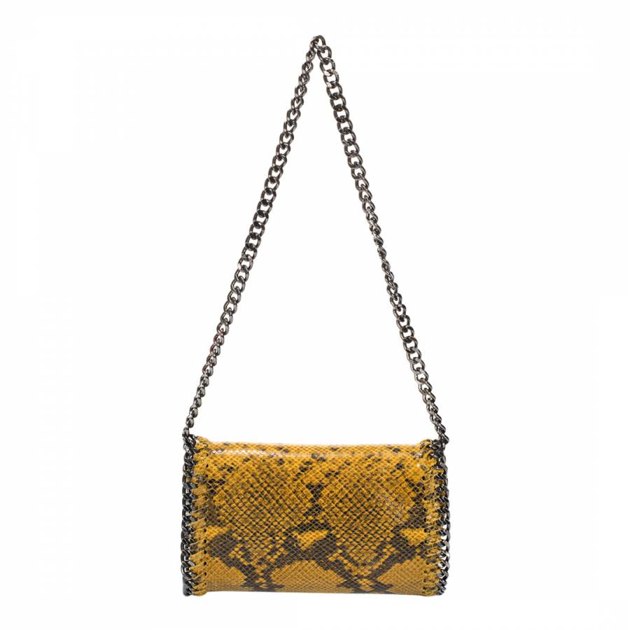 Yellow Snake Print Leather Crossbody Bag - BrandAlley