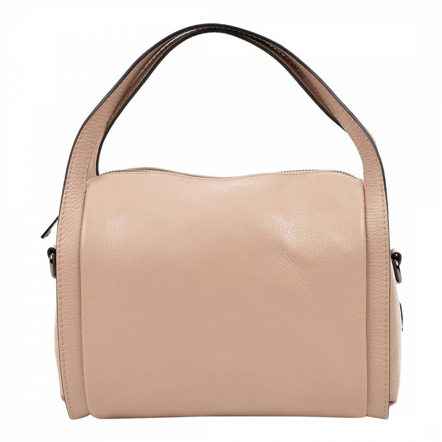Cream Leather Top Handle Bag - BrandAlley