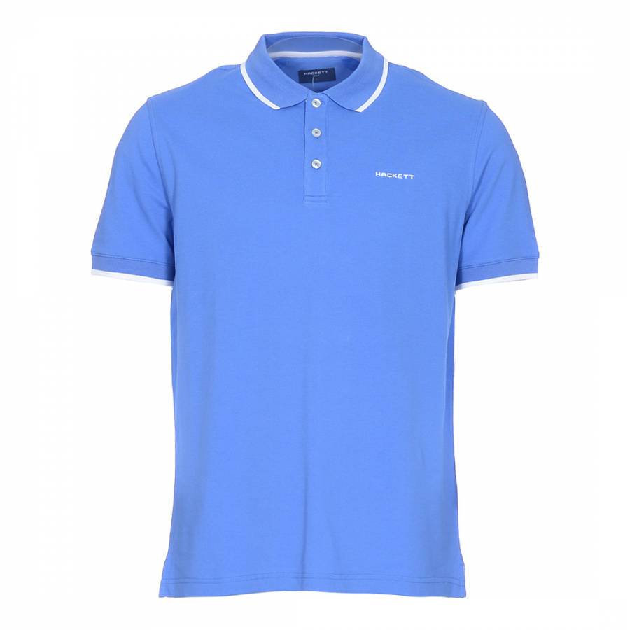 Light Blue Cotton Pique Polo Shirt - BrandAlley