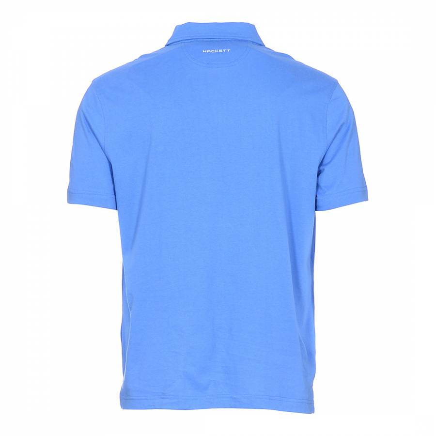 Sky Blue Washed Jersey Polo Shirt - BrandAlley
