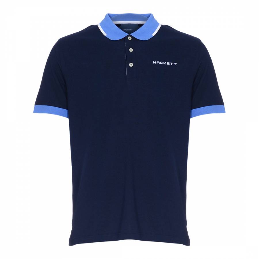 Navy/Blue Donald Cotton Polo Shirt - BrandAlley