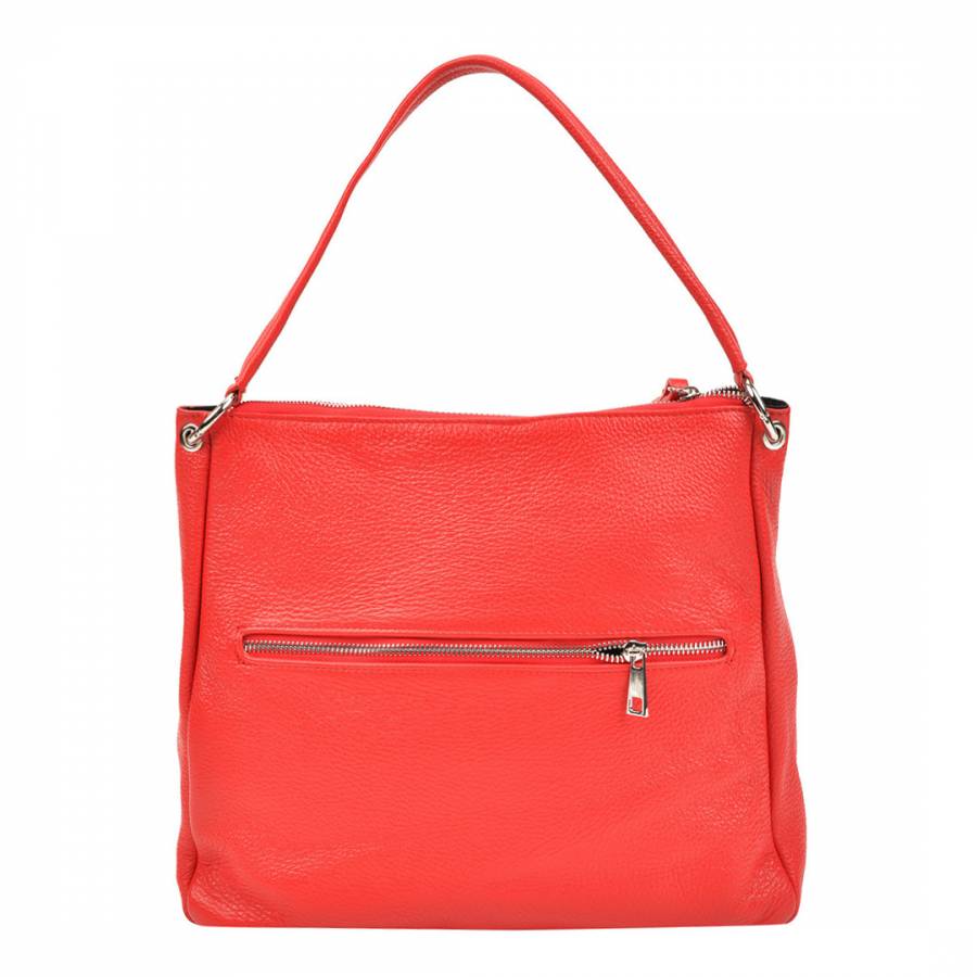 Red Leather Handbag - BrandAlley