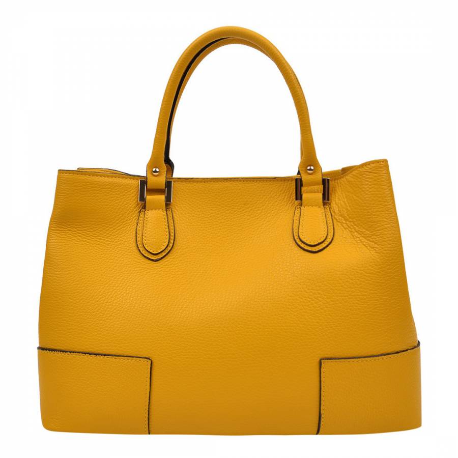 Yellow Leather Tote Bag - BrandAlley