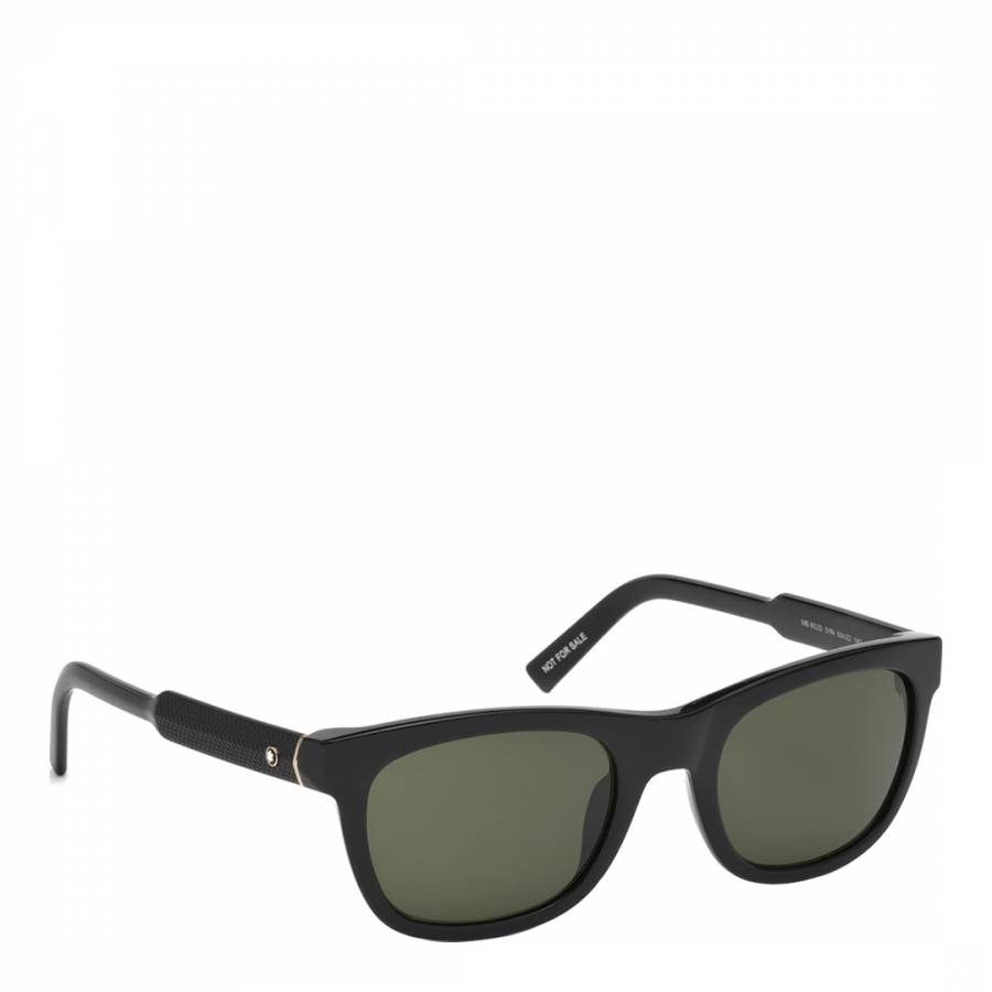 Unisex Black/Green Montblanc Round Sunglasses 53mm - BrandAlley