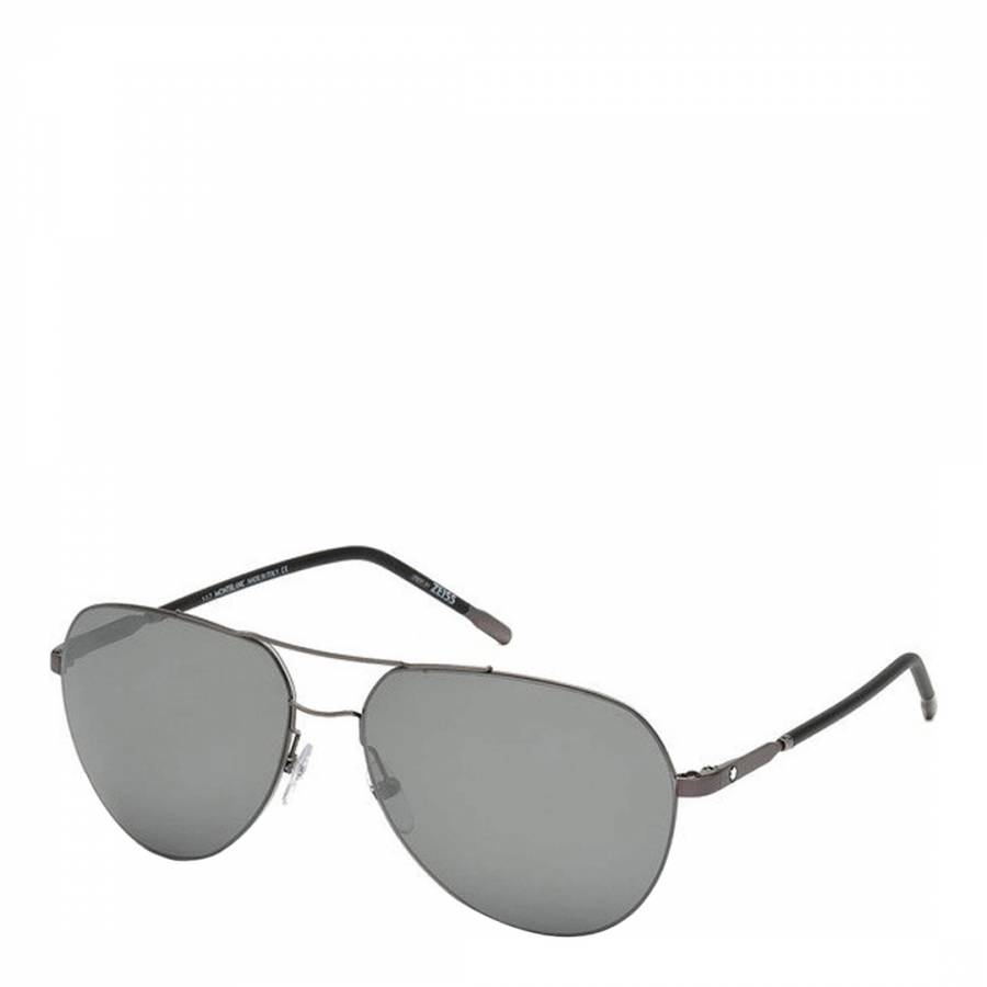 Men's Grey Montblanc Aviator Sunglasses 60mm - BrandAlley